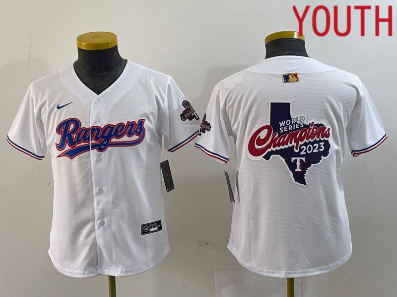 Youth Texas Rangers Blank White Champion Game Nike 2024 MLB Jersey style 2